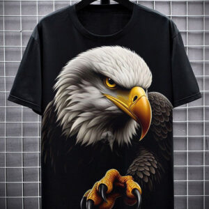black t shirt with eagle print