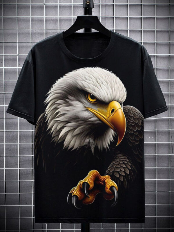black t shirt with eagle print
