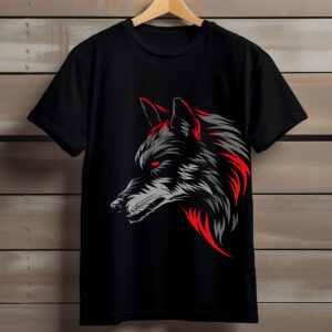 fierce wolf head graphic t shirt – urban animal unisex tee