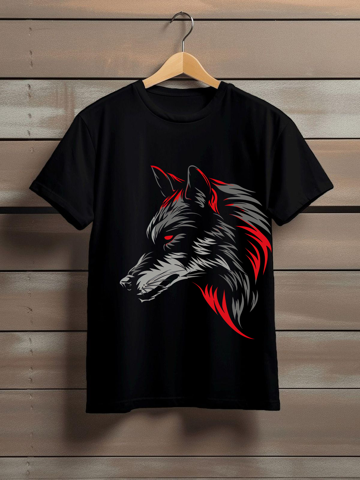 fierce wolf head graphic t shirt – urban animal unisex tee