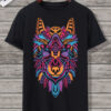 tribal wolf graphic t shirt – colorful artistic design tribal wolf graphic t shirt – colorful artistic design
