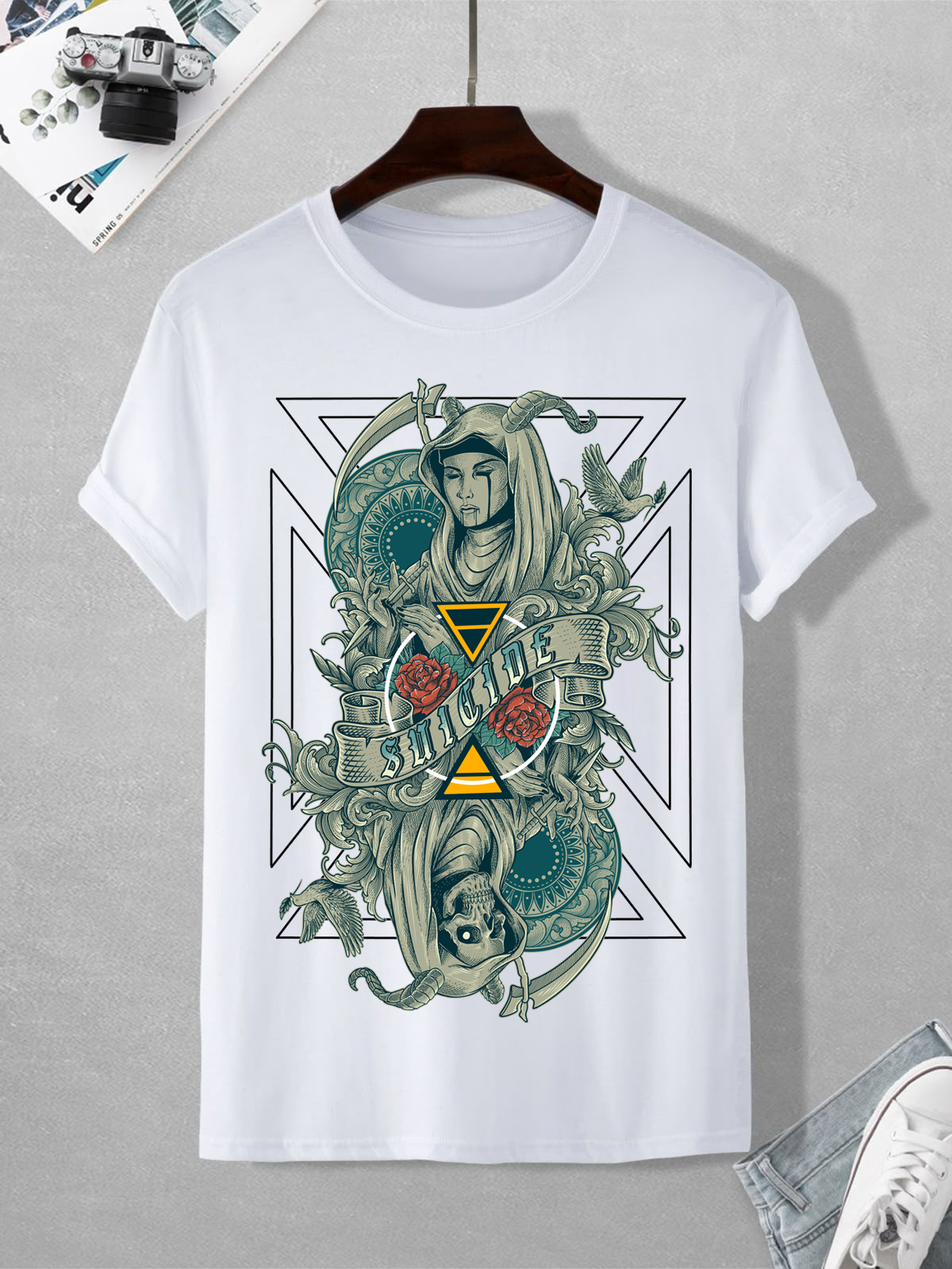 suicide art gothic graphic t shirt suicide art gothic graphic t shirt