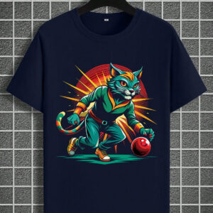 bowling cat graphic t shirt – cool streetwear style