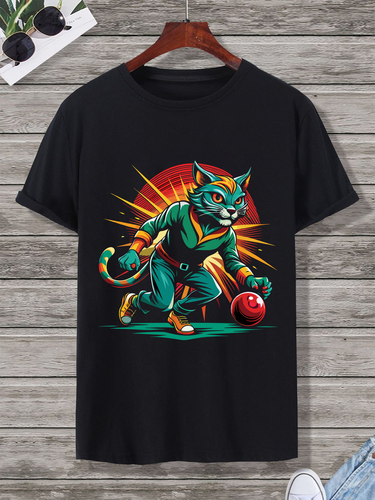 bowling cat graphic t shirt – cool streetwear style bowling cat graphic t shirt – cool streetwear style