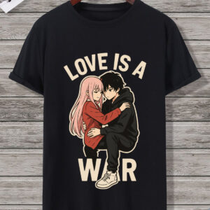 love is a war anime couple t shirt – casual streetwear