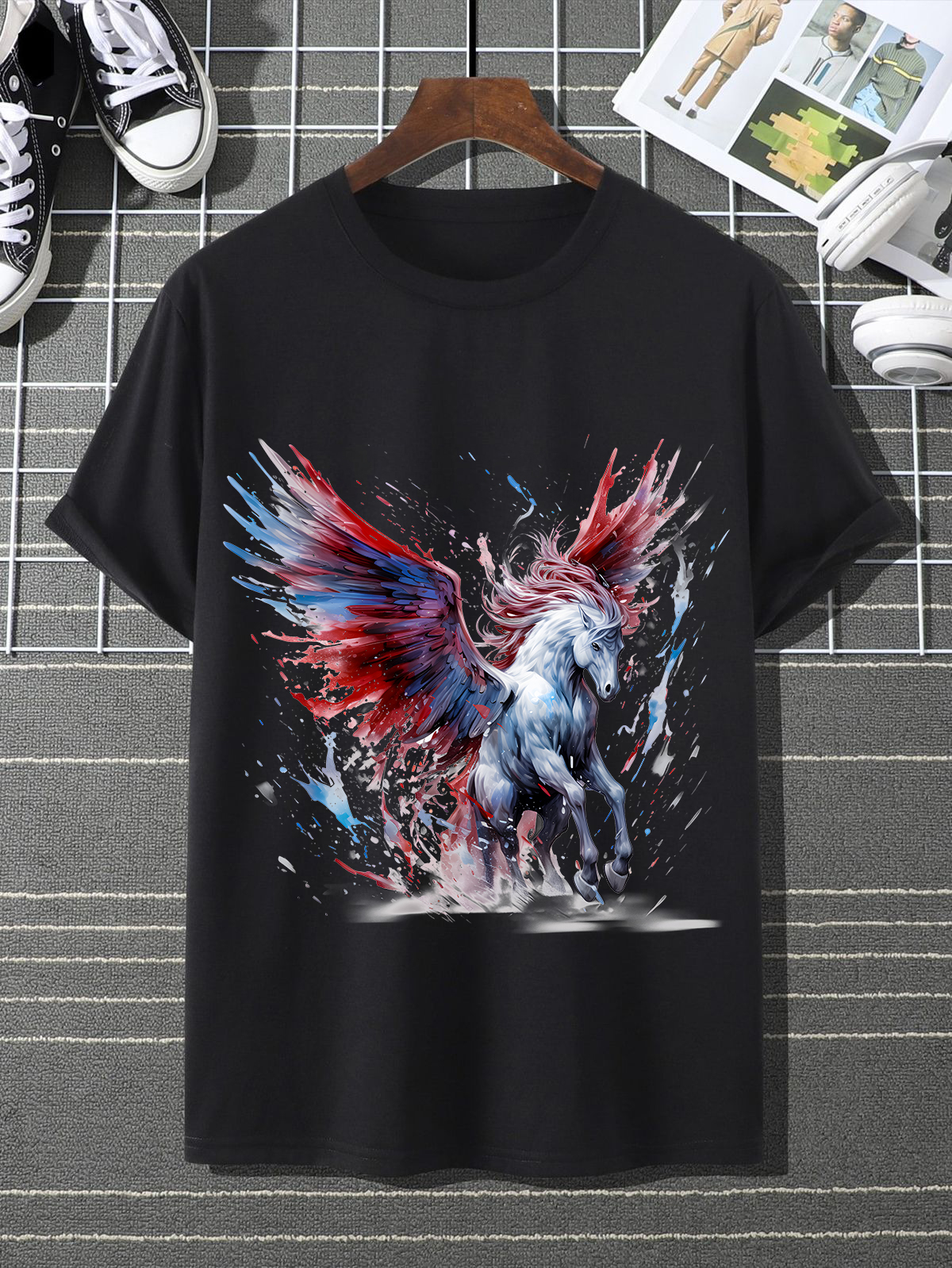 pegasus splash art graphic t shirt pegasus splash art graphic t shirt
