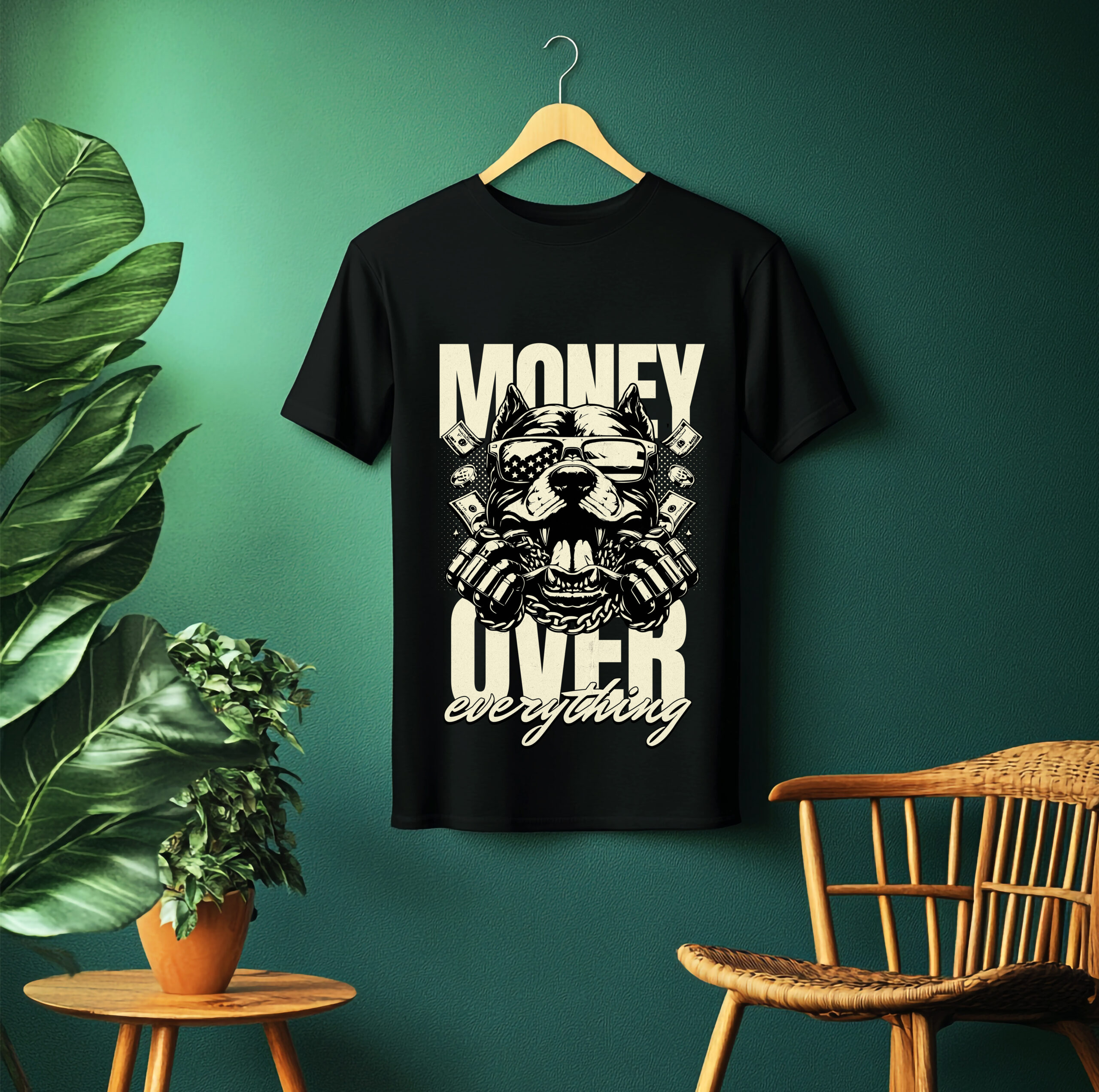 money over everything dog graphic t shirt – urban streetwear unisex tee money over everything dog graphic t shirt – urban streetwear unisex tee