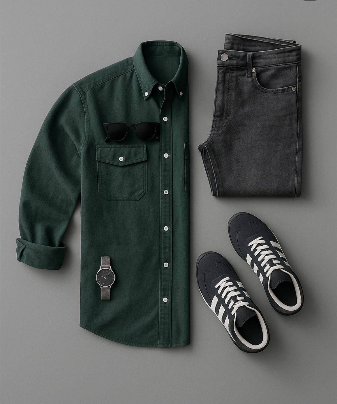 men's forest green casual shirt – full sleeve button down oxford shirt with chest pocket short desc